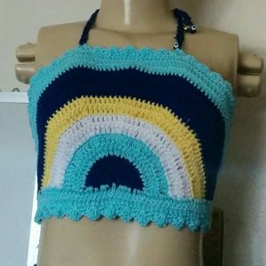 👑🌈 SUMMER SALE👒👙🏖️Beach blue haltertop